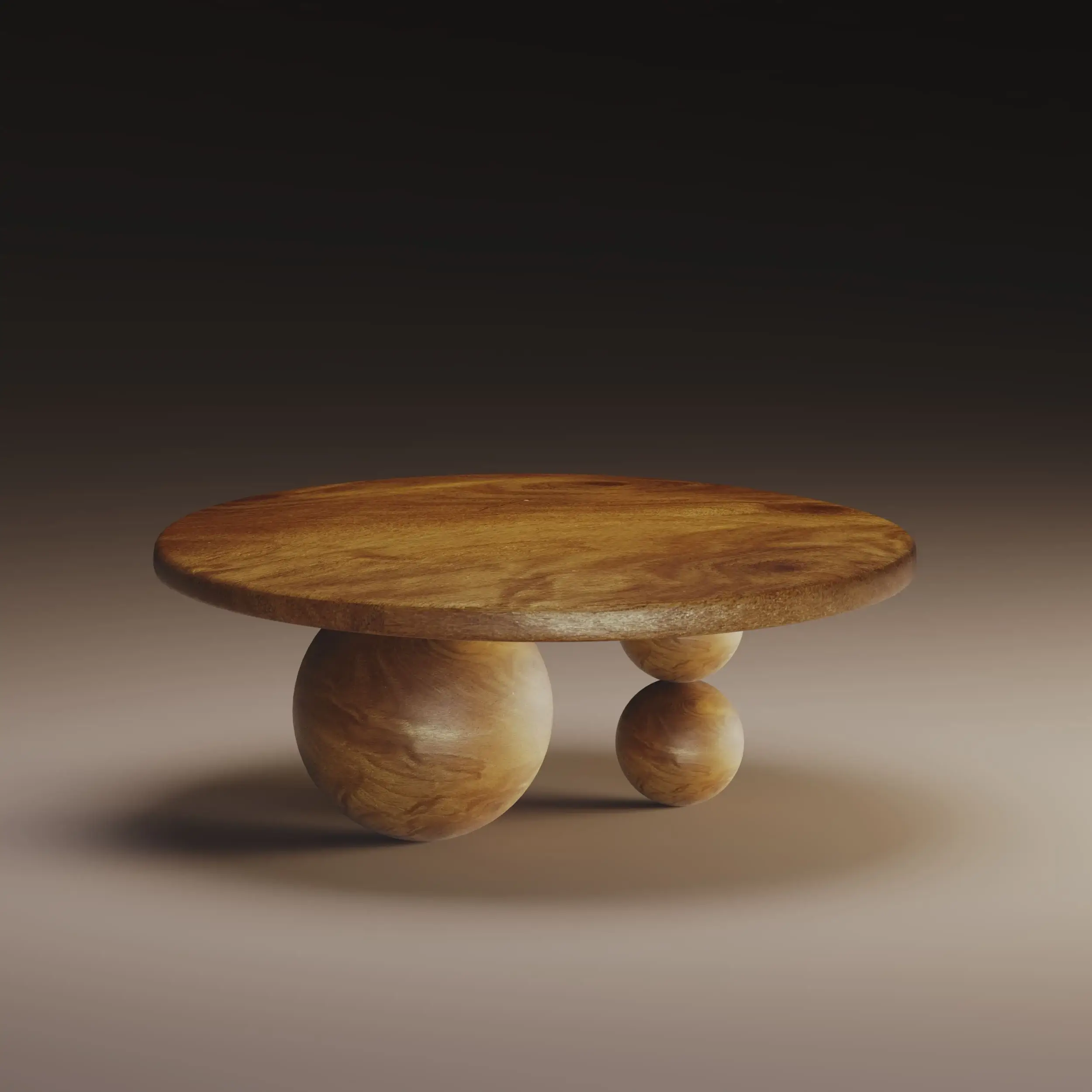 3D-Modell eines Couchtischs aus Holz