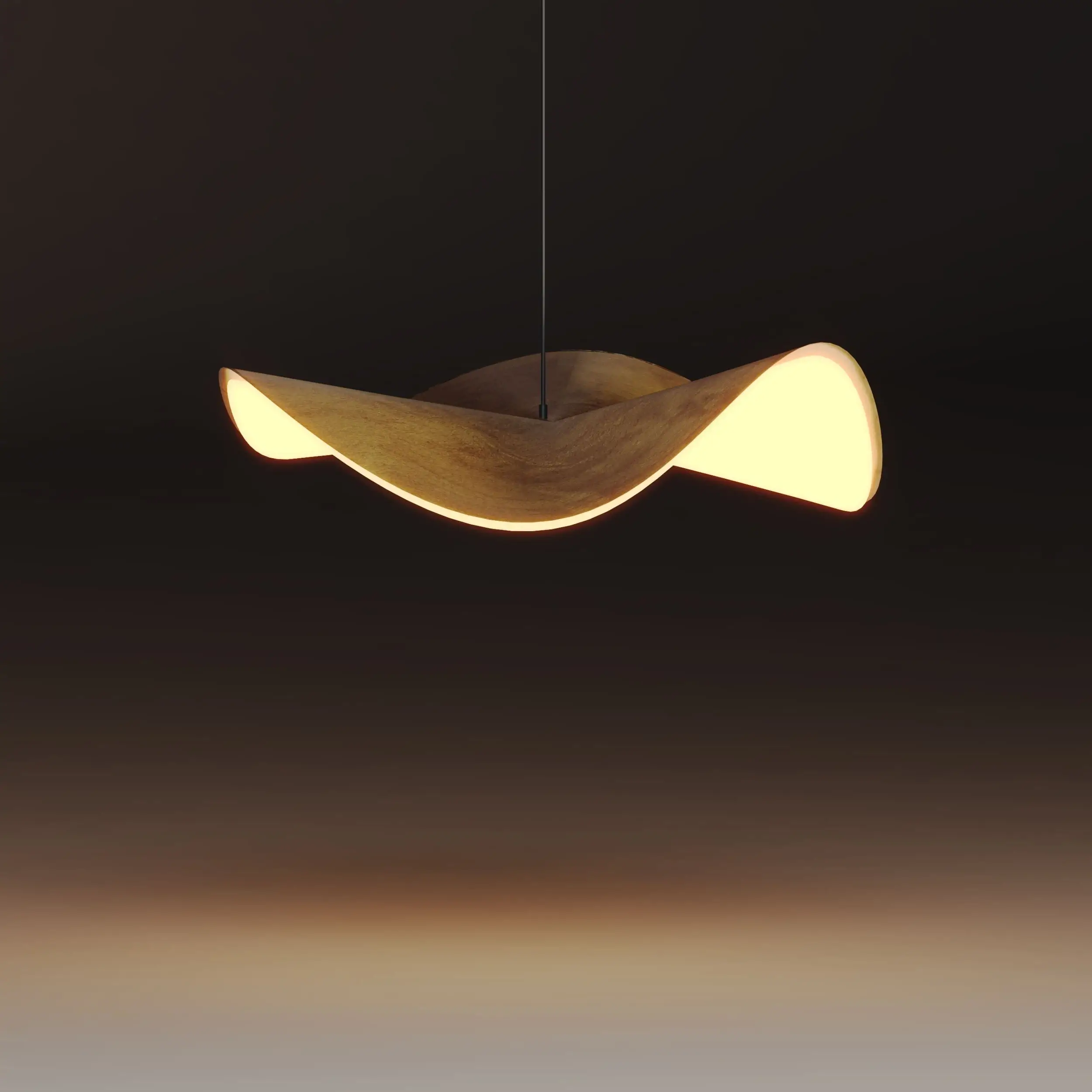 3D-Modell einer Pendelleuchte aus Holz