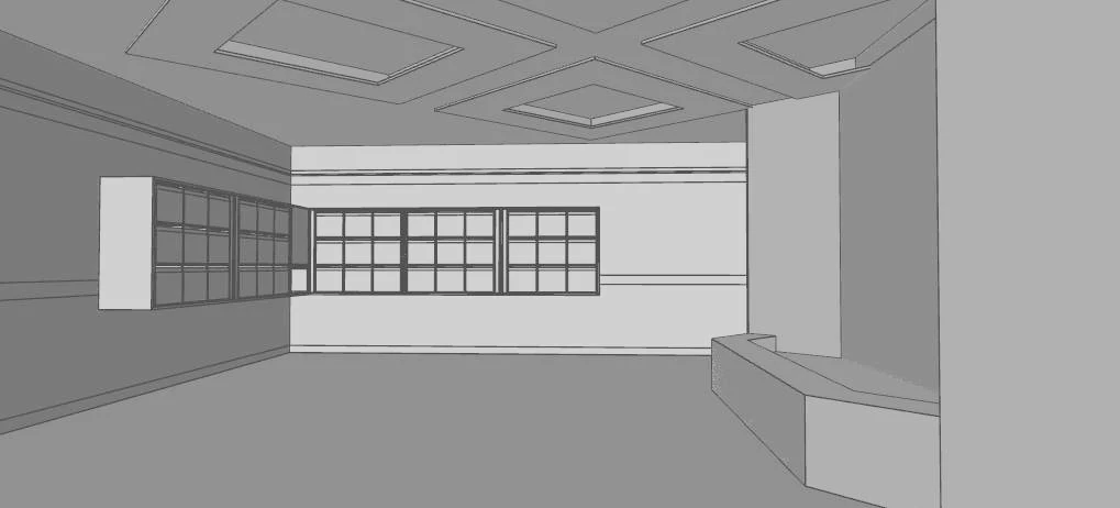 Eingangsbereich einer Wohnanlage — 3D-Modell in Arbeit